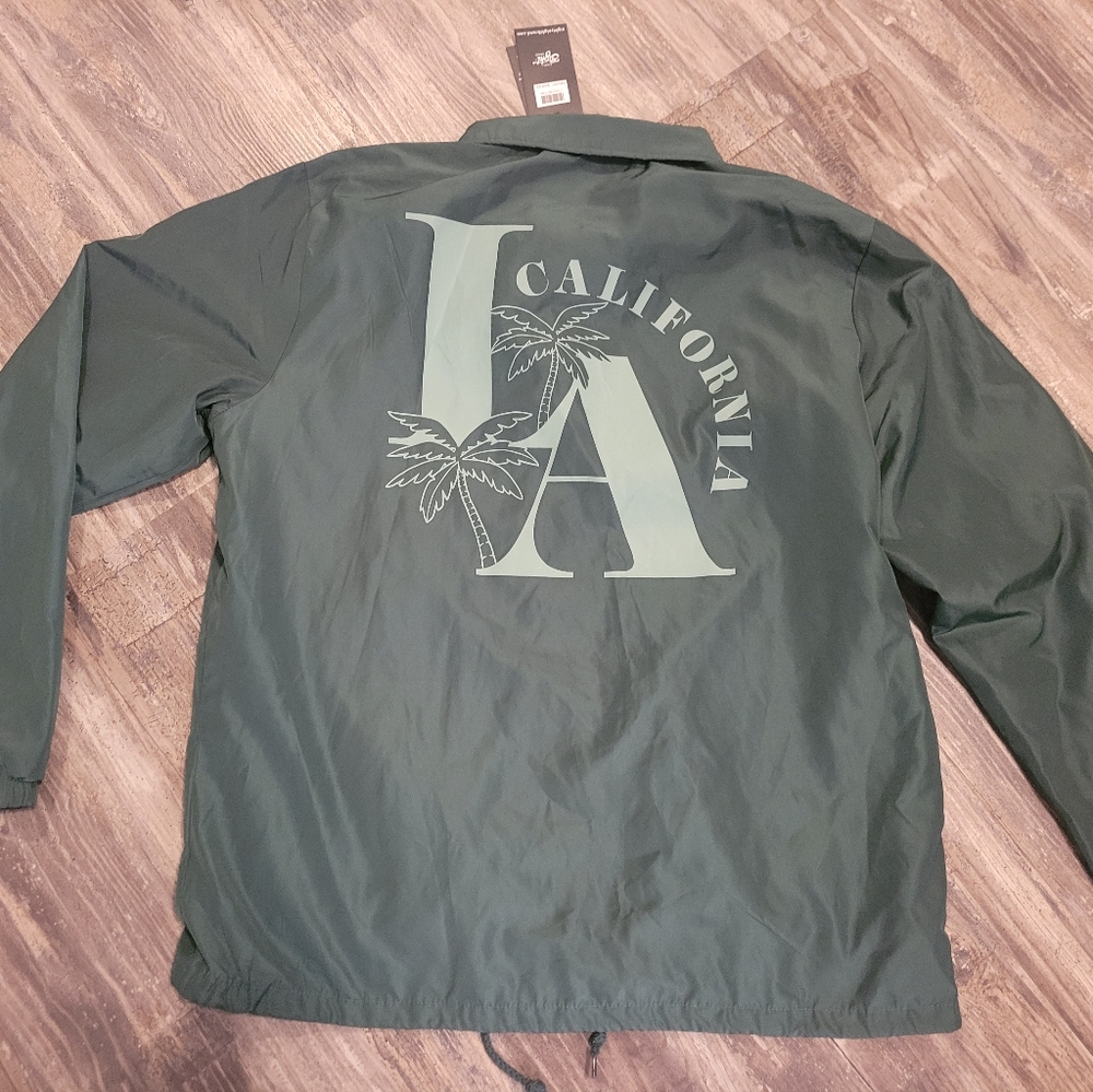 NEW Eighty Eight Brand Button Up Windbreaker mens Size XL LA California